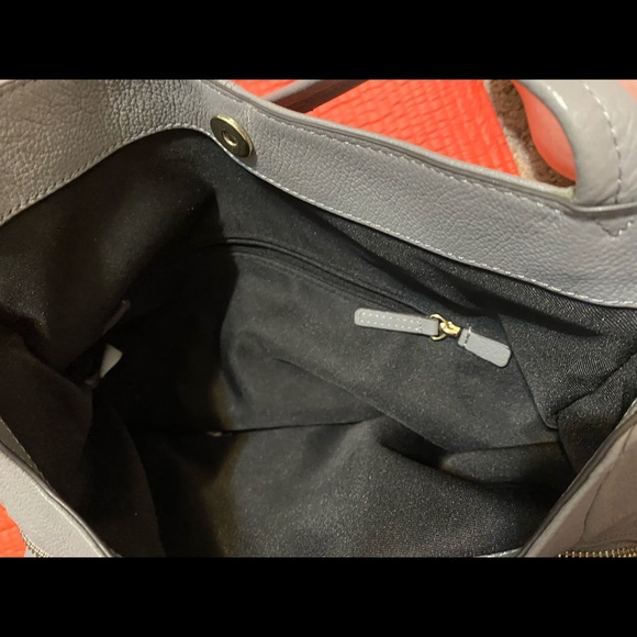 Vince Camuto magnetic clasp gray tote boho satchel with two handles GUC - Picture 7 of 9